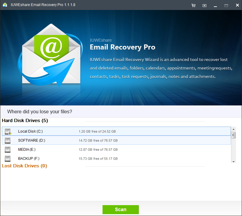 Windows 10 IUWEshare Email Recovery Pro full