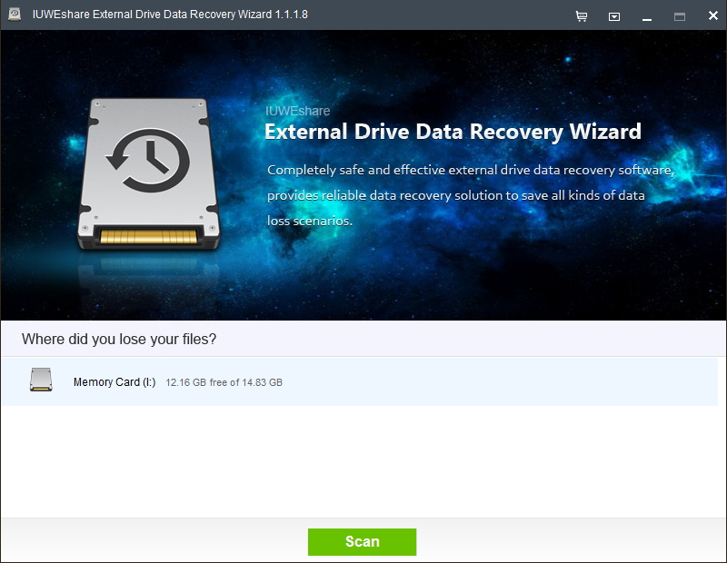 IUWEshare External Drive Data Recovery W screenshot