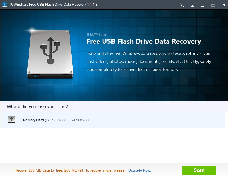Free USB Flash Drive Data Recovery screenshot