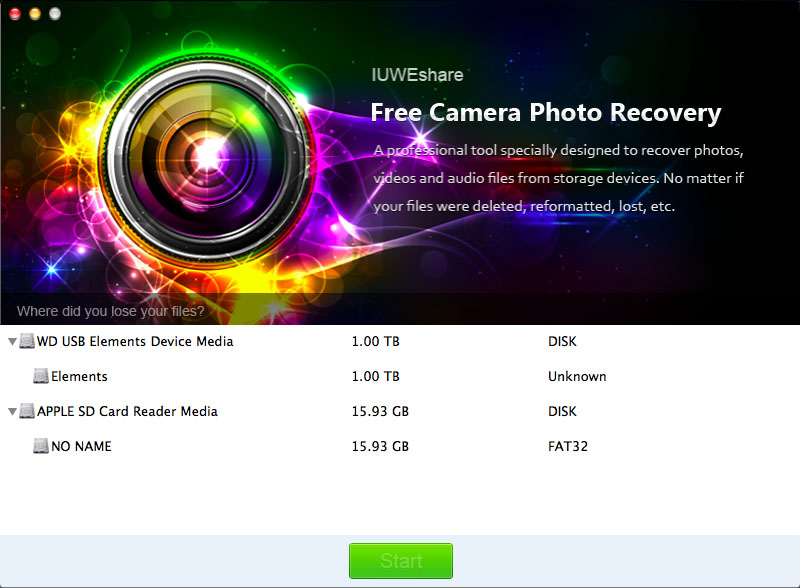 Mac Free Digital Camera Photo Recovery 1.9.9.9 full