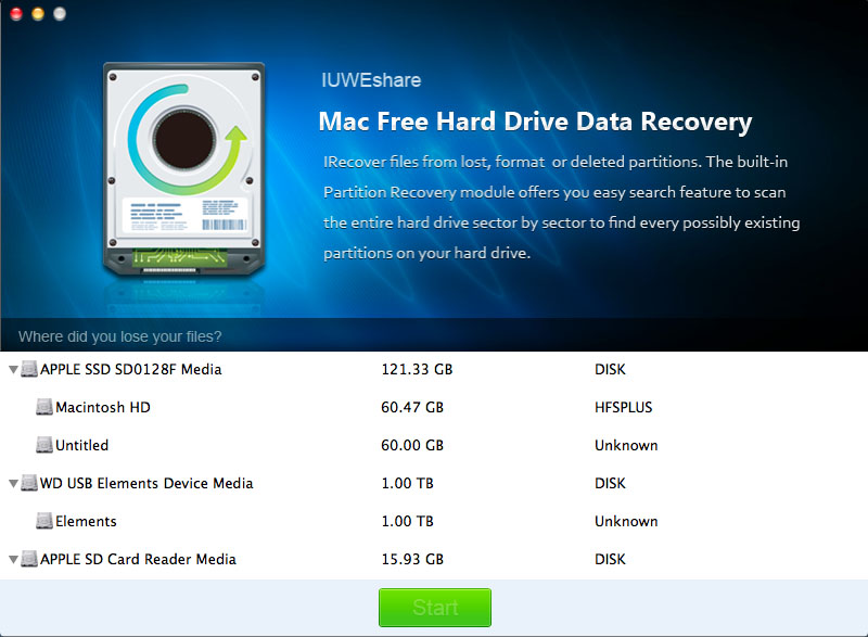 Mac Free Hard Drive Data Recovery 1.9.9.9 full