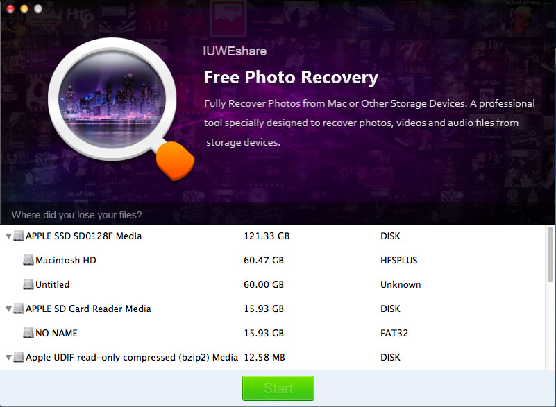 Mac Free Photo Recovery 1.9.9.9 full