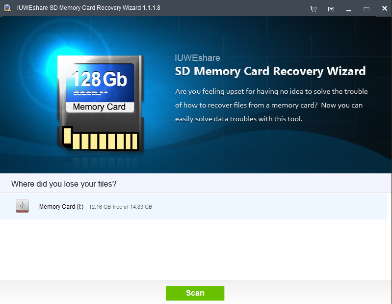 IUWEshare SD Memory Card Recovery Wizard Windows 11 download